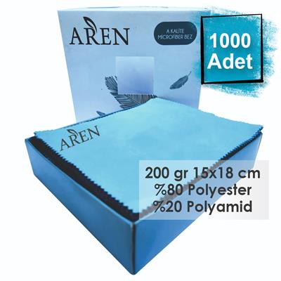1000 Adet Tampon Baskılı Mikrofiber Gözlük Temizleme Bezi, 200 gr %80 Polyester %20 Polyamid 15x18 cm