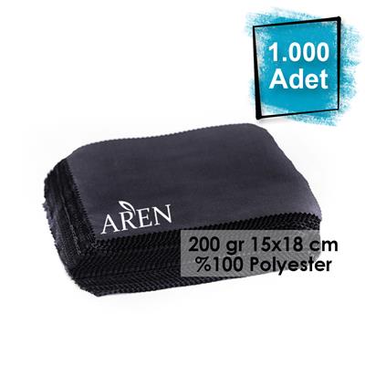 1000 Adet Tek Renk Tampon Baskılı Mikrofiber Gözlük Temizleme Bezi 200 gr 15x18 cm %100 Polyester