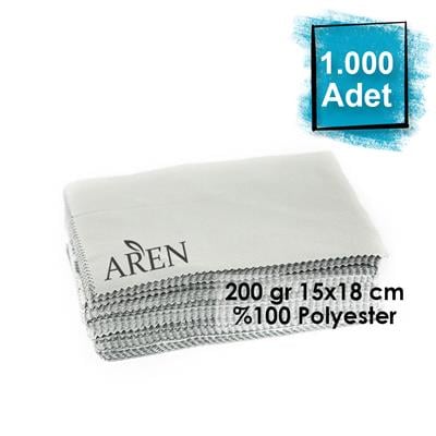 1000 Adet Tek Renk Tampon Baskılı Mikrofiber Gözlük Temizleme Bezi 200 gr 15x18 cm %100 Polyester
