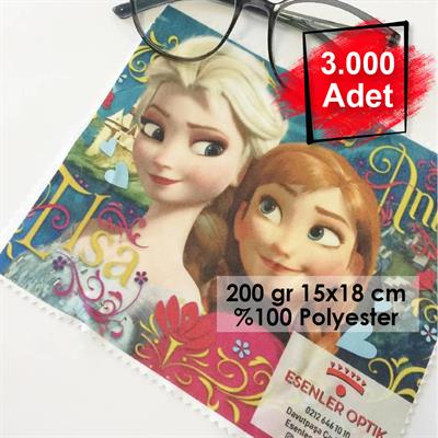 3000 Adet Dijital Tam Baskılı Mikrofiber Gözlük Temizleme Bezi 200 gr 15x18 cm %100 Polyester