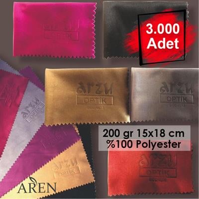 3000 Adet Sıcak Damga Baskılı Mikrofiber Gözlük Temizleme Bezi 200 gr %100 Polyester