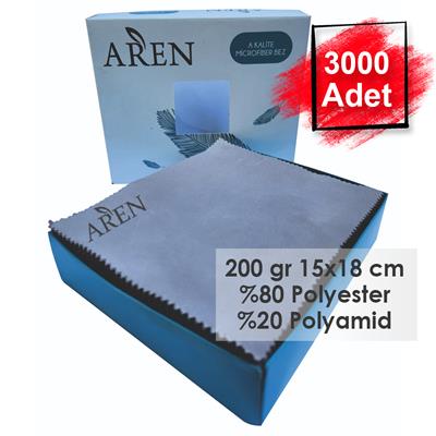 3000 Adet Tampon Baskılı Mikrofiber Gözlük Temizleme Bezi, 200 gr %80 Polyester %20 Polyamid 15x18 cm
