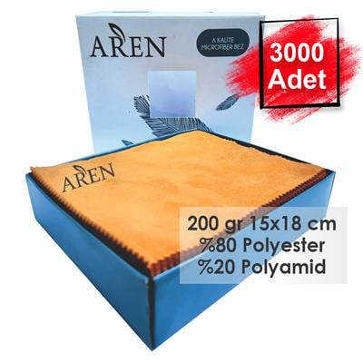 3000 Adet Tampon Baskılı Mikrofiber Gözlük Temizleme Bezi, 200 gr %80 Polyester %20 Polyamid 15x18 cm