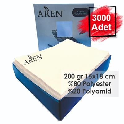 3000 Adet Tampon Baskılı Mikrofiber Gözlük Temizleme Bezi, 200 gr %80 Polyester %20 Polyamid 15x18 cm