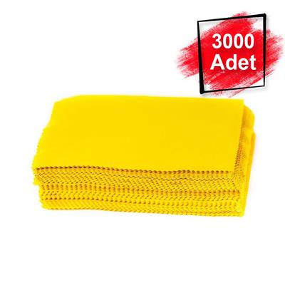 3000 Adet Tek Renk Tampon Baskılı Mikrofiber Gözlük Temizleme Bezi 220 gr 15x18 cm %80 Polyester %20 Polyamid