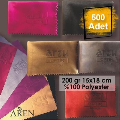 500 Adet Sıcak Damga Baskılı Mikrofiber Gözlük Temizleme Bezi 200 gr %100 Polyester