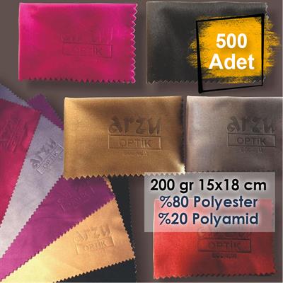 500 Adet Sıcak Damga Baskılı Mikrofiber Gözlük Temizleme Bezi 200 gr %80 Polyester %20 Polyamid