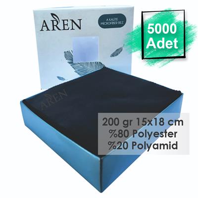 5000 Adet Tampon Baskılı Mikrofiber Gözlük Temizleme Bezi, 200 gr %80 Polyester %20 Polyamid 15x18 cm
