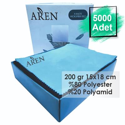 5000 Adet Tampon Baskılı Mikrofiber Gözlük Temizleme Bezi, 200 gr %80 Polyester %20 Polyamid 15x18 cm