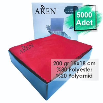 5000 Adet Tampon Baskılı Mikrofiber Gözlük Temizleme Bezi, 200 gr %80 Polyester %20 Polyamid 15x18 cm