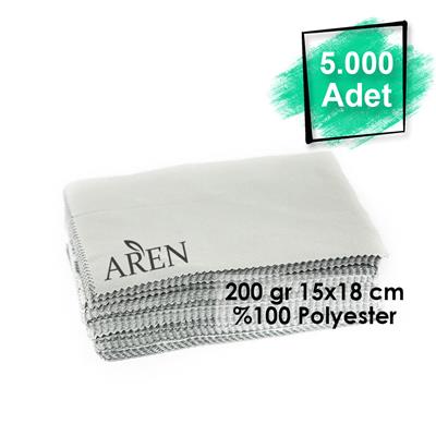 5000 Adet Tek Renk Tampon Baskılı Mikrofiber Gözlük Temizleme Bezi 200 gr 15x18 cm %100 Polyester