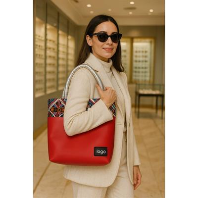 African Dizayn Kırmızı Deri Journey Serisi Deri Journey Çanta - Markanıza ve Logonuza Özel Tasarım