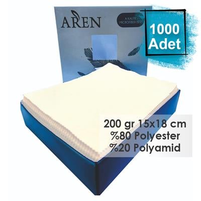 Baskısız 1000 Adet 200 gr %80 Polyester %20 Polyamid, 15x18 cm Mikrofiber Gözlük Temizleme Bezi