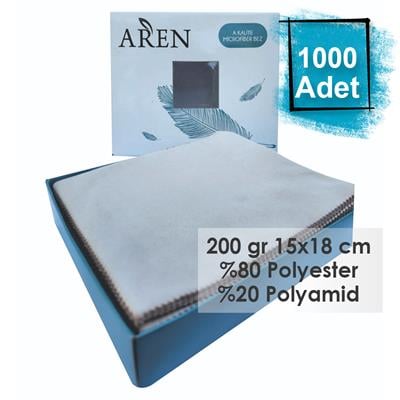 Baskısız 1000 Adet 200 gr %80 Polyester %20 Polyamid, 15x18 cm Mikrofiber Gözlük Temizleme Bezi