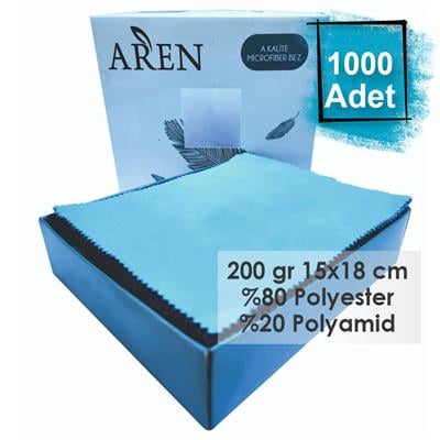 Baskısız 1000 Adet 200 gr %80 Polyester %20 Polyamid, 15x18 cm Mikrofiber Gözlük Temizleme Bezi