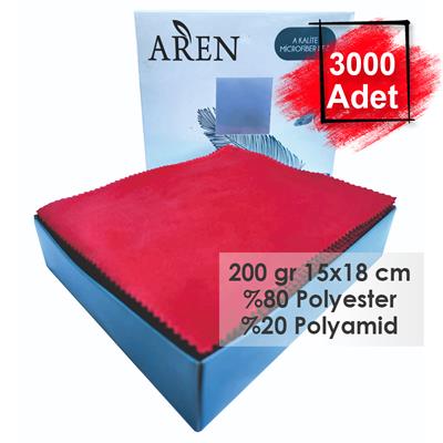 Baskısız 3000 Adet 200 gr %80 Polyester %20 Polyamid, 15x18 cm Mikrofiber Gözlük Temizleme Bezi
