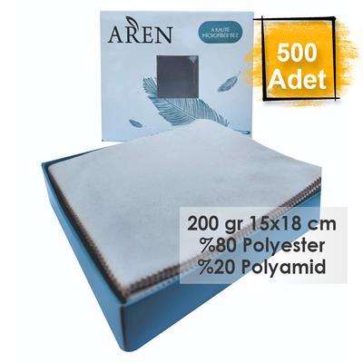 Baskısız 500 Adet 200 gr %80 Polyester %20 Polyamid, 15x18 cm Mikrofiber Gözlük Temizleme Bezi