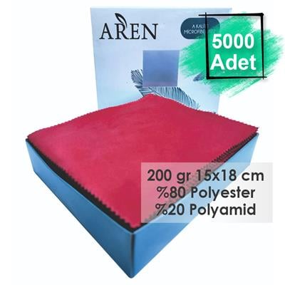 Baskısız 5000 Adet 200 gr %80 Polyester %20 Polyamid, 15x18 cm Mikrofiber Gözlük Temizleme Bezi