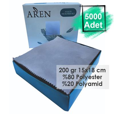Baskısız 5000 Adet 200 gr %80 Polyester %20 Polyamid, 15x18 cm Mikrofiber Gözlük Temizleme Bezi