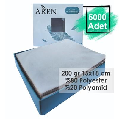 Baskısız 5000 Adet 200 gr %80 Polyester %20 Polyamid, 15x18 cm Mikrofiber Gözlük Temizleme Bezi