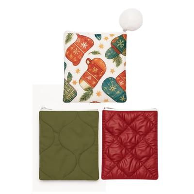 Christmas 3lü Set, Yeniyıl, Yılbaşı, Christmas Tasarımlı, Yeşil ve Bordo 3lü Fermuarlı Gözlük Çantası