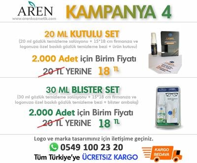 Kampanyalı 2.000 adet 20 ML Kutulu Gözlük Temizleme Seti - 2.000 adet 30 ML Blister Gözlük Temizleme Seti