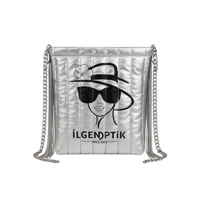 Kapitone Silver Çanta 25x30 cm - Logonuza ve Markanıza Özel Baskılı