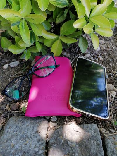 Lionel Fermuarlı Gözlük / Telefon Çantası - Pembe