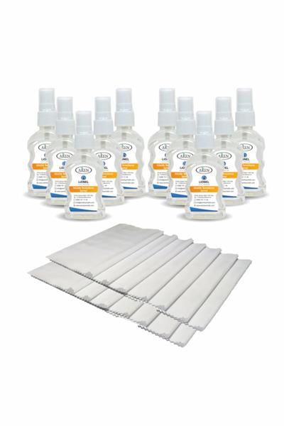 Lionel Gözlük Temizleme Solüsyonu 10 Adet Ve 10 Adet Microfiber Bez - Beyaz