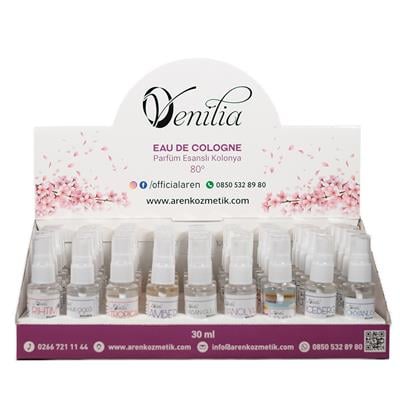 Parfüm Esanslı 30 ML Cep Boy Standlı Kolonya 45 Adet