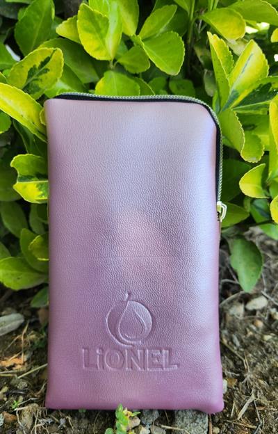 Lionel Fermuarlı Gözlük / Telefon Çantası - Parlak Pudra Pembe 