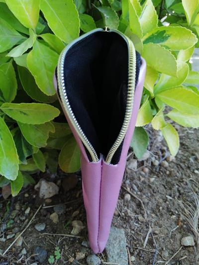 Lionel Fermuarlı Gözlük / Telefon Çantası - Parlak Pudra Pembe 