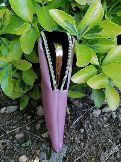 Lionel Fermuarlı Gözlük / Telefon Çantası - Parlak Pudra Pembe 