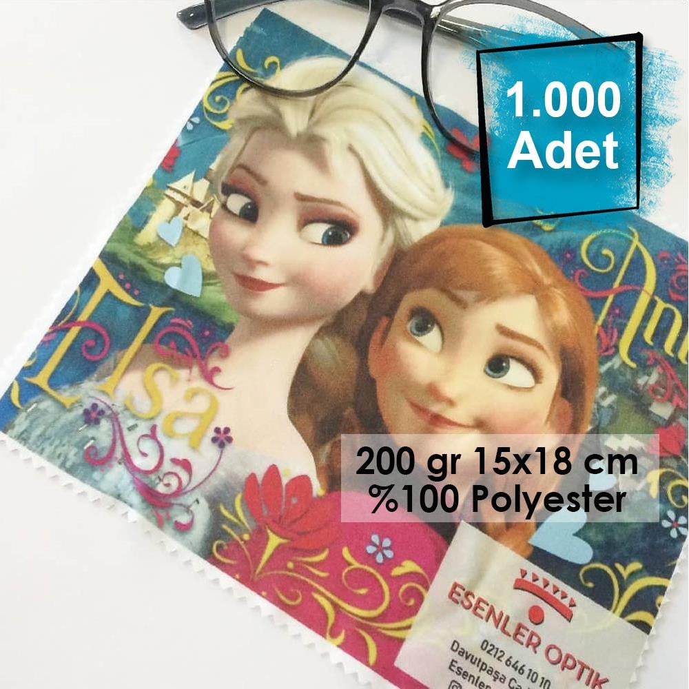 1000 Adet Dijital Tam Baskılı Mikrofiber Gözlük Temizleme Bezi 200 gr 15x18 cm %100 Polyester