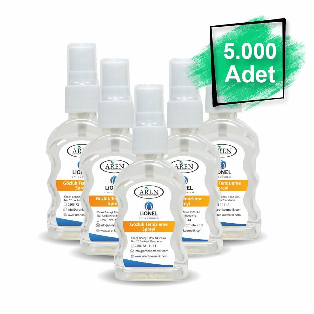 5.000 Adet 50 ML Gözlük Temizleme Solüsyonu