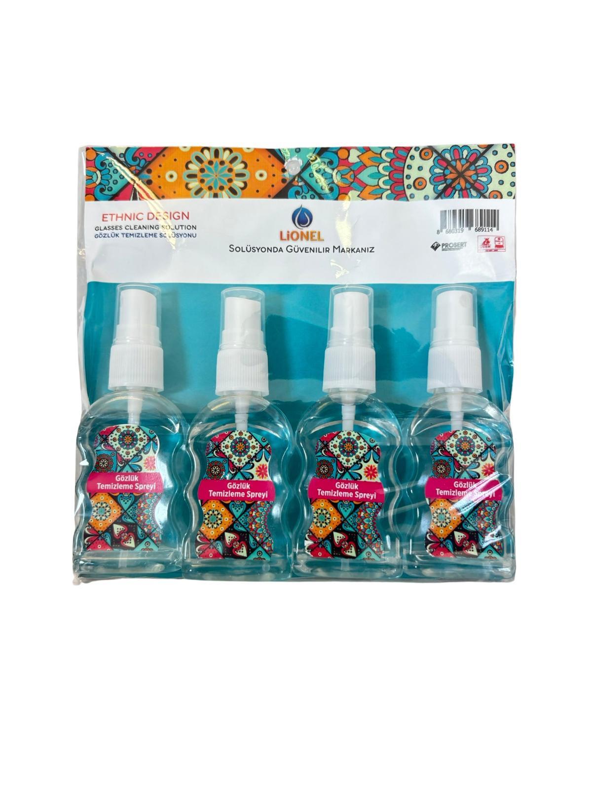ETHNIC DESIGN 4'LÜ 50 ML GÖZLÜK TEMİZLEME SOLÜSYONU SPREYİ
