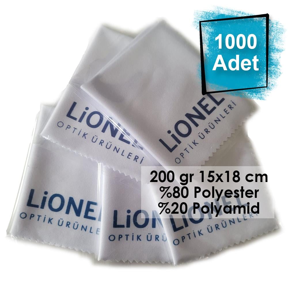 POŞETLİ BASKILI 1000 ADET 15X18 CM %80 POLYESTER %20 POLYAMİD GÖZLÜK TEMİZLEME BEZİ