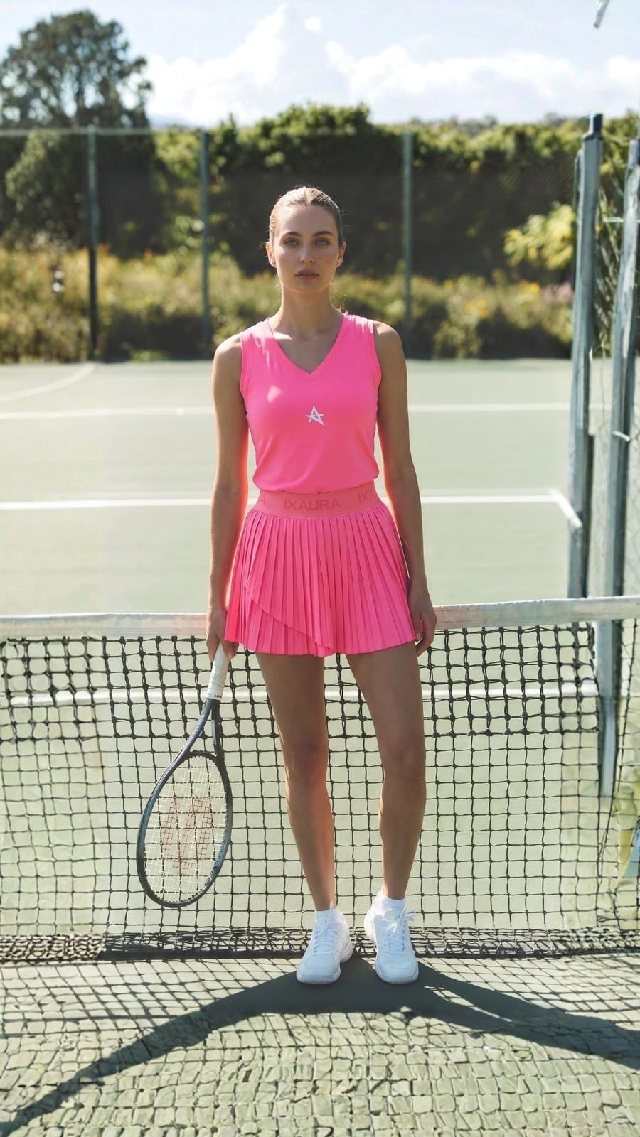 ED 2313-21 Helen Dry-Touch Sporcu Kadın Üst Neon Pembe , Tenis , Koşu , Pilates , Yoga , Fitness