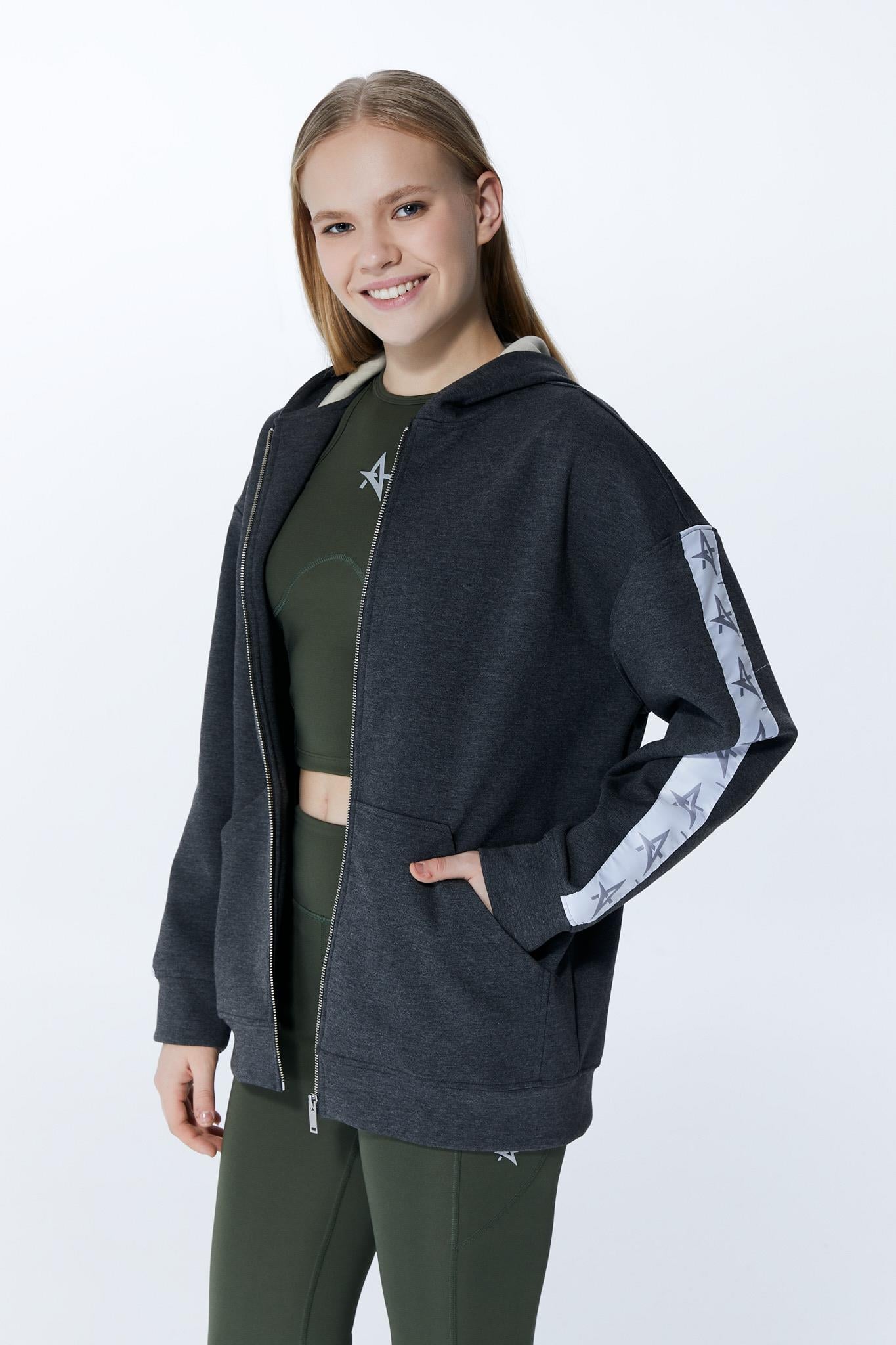 ED 2344-03 Relax Oversize Ceket Anrasit Gri