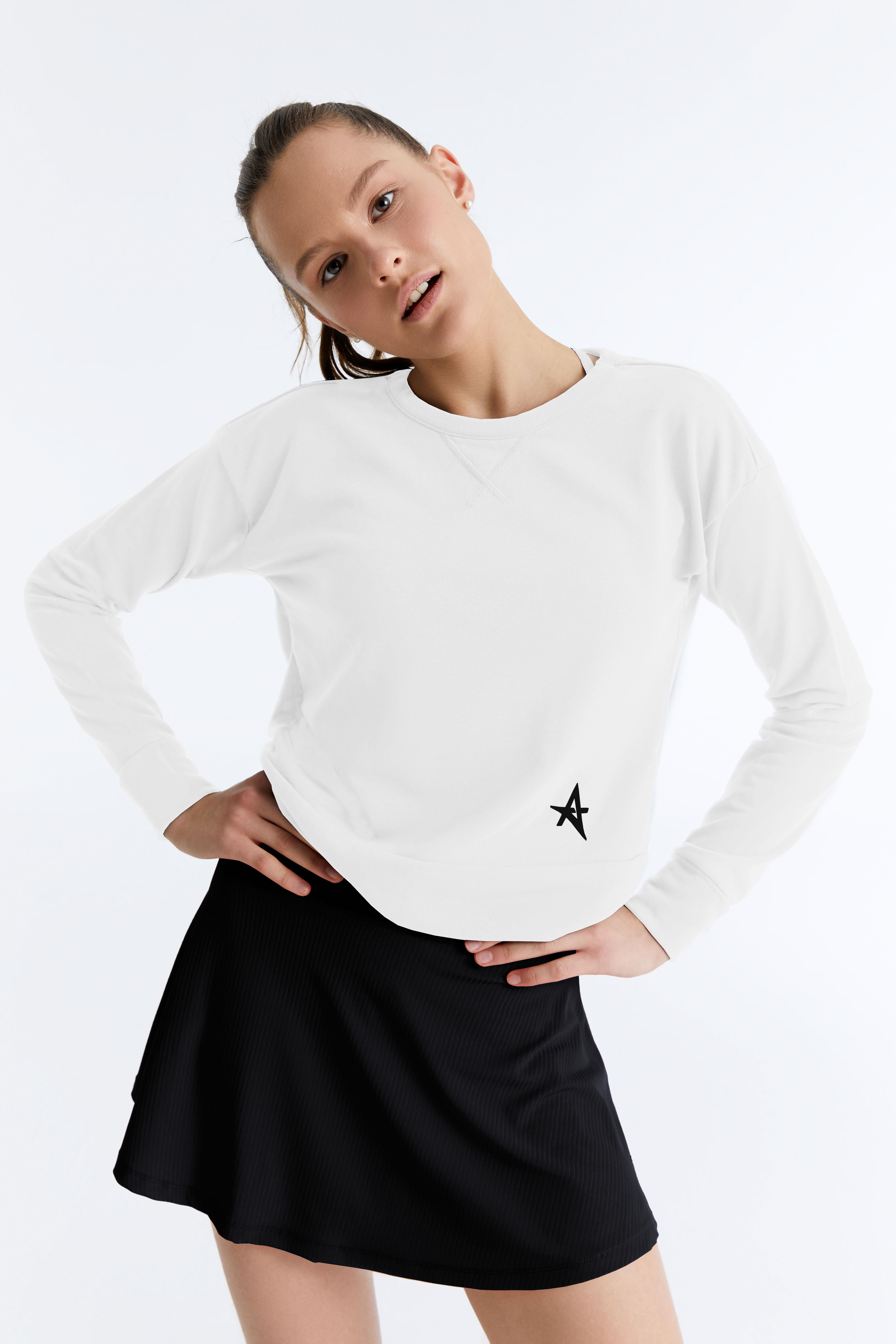 ED 2365-01 Yoga Sweat Etek - BEYAZ/SİYAH