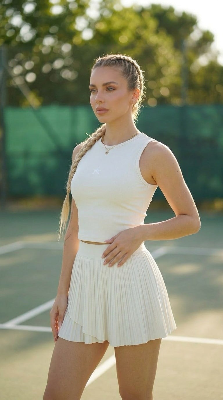 ED 2410-33 Akiko Dry-Touch Spor Etek Beyaz (Tenis, Golf, Pickleball, Dans)