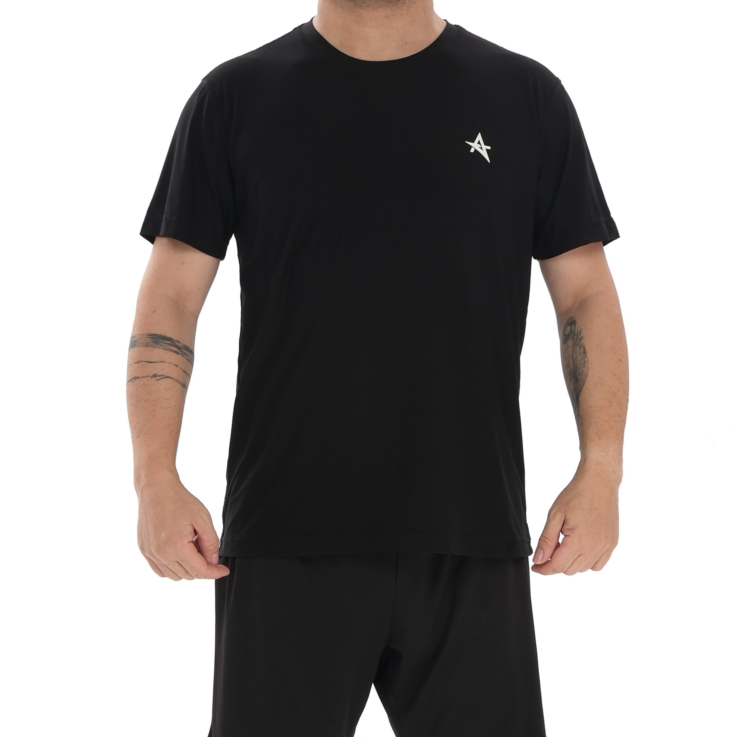 ED 2438-05 Justin Likralı Petek Erkek T-shirt Siyah