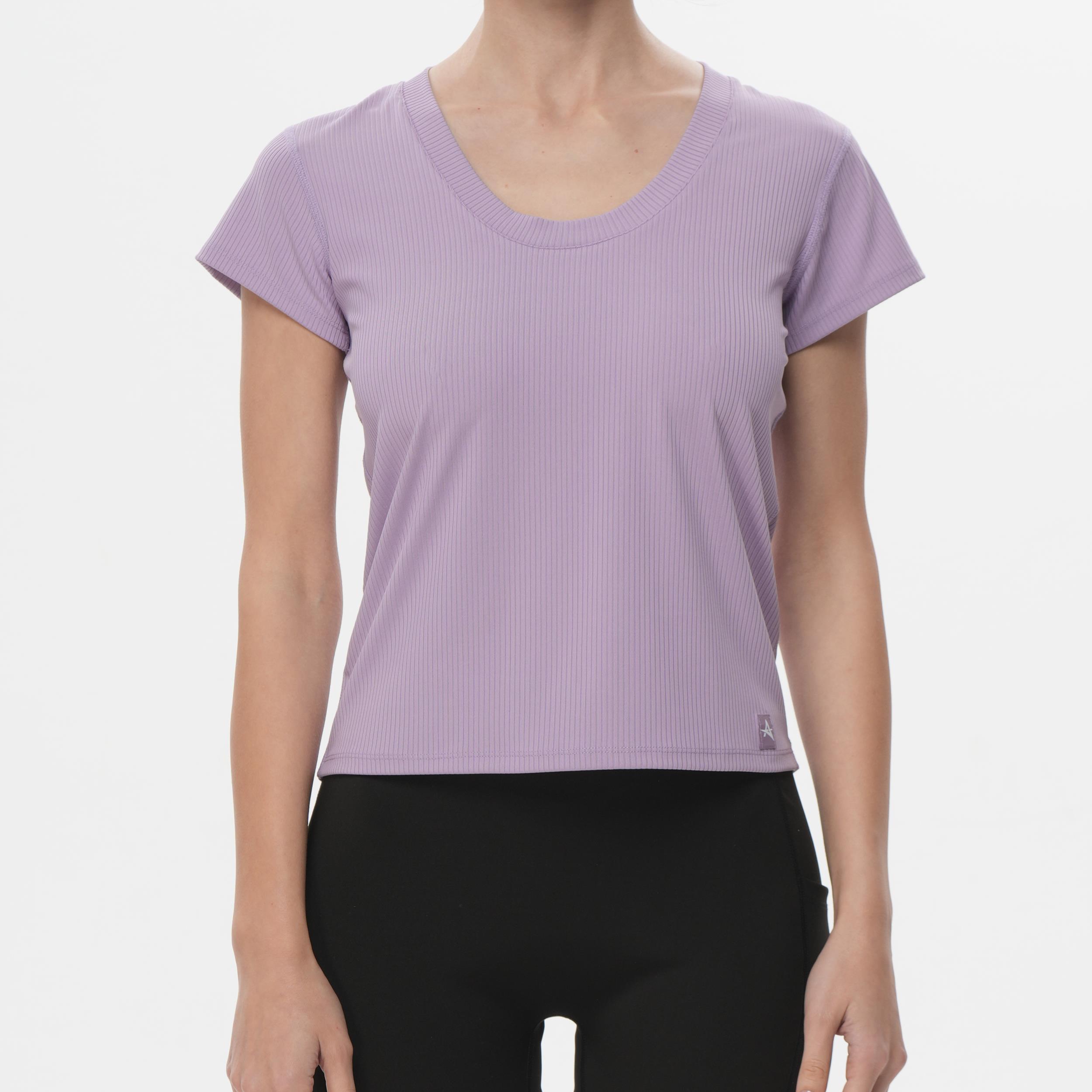 ED 2457-01 Dutti Likralı Raporlu Dry-Touch Sporcu Kadın Üst Lila