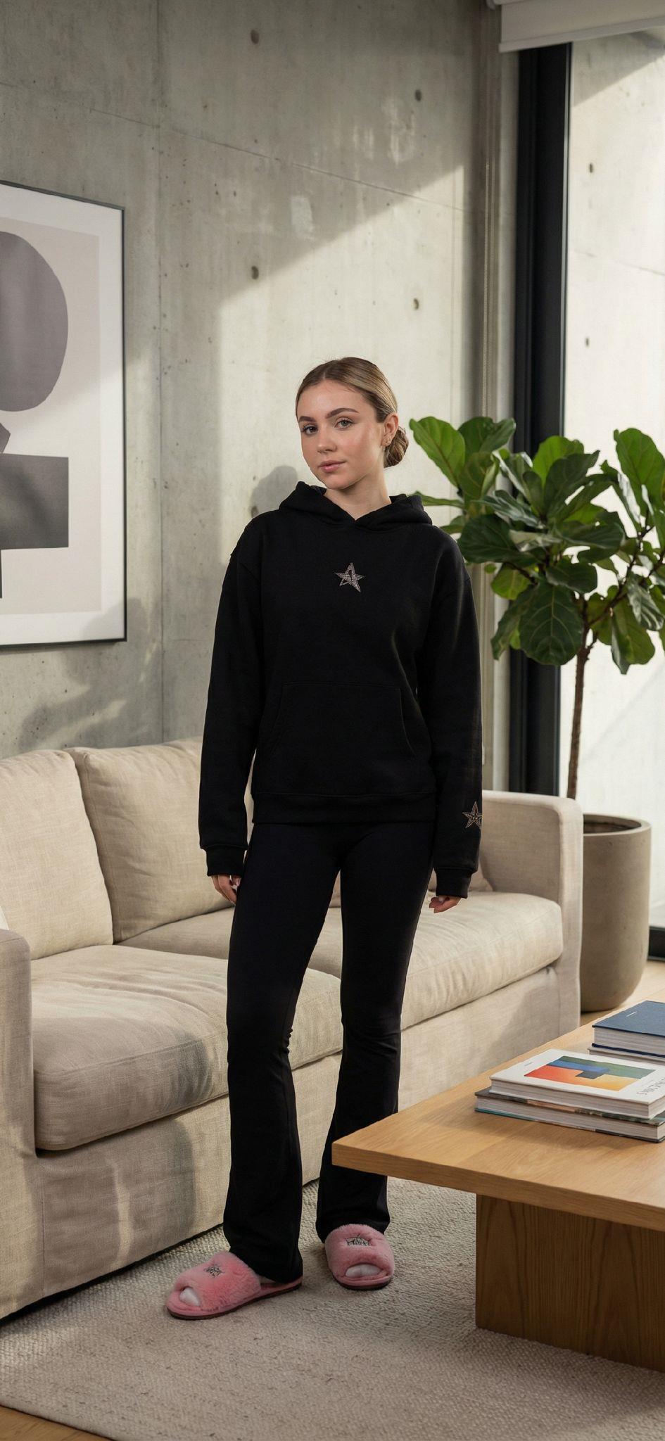ED 2542 Amore Çocuk Kapüşonlu Sweatshırt Siyah