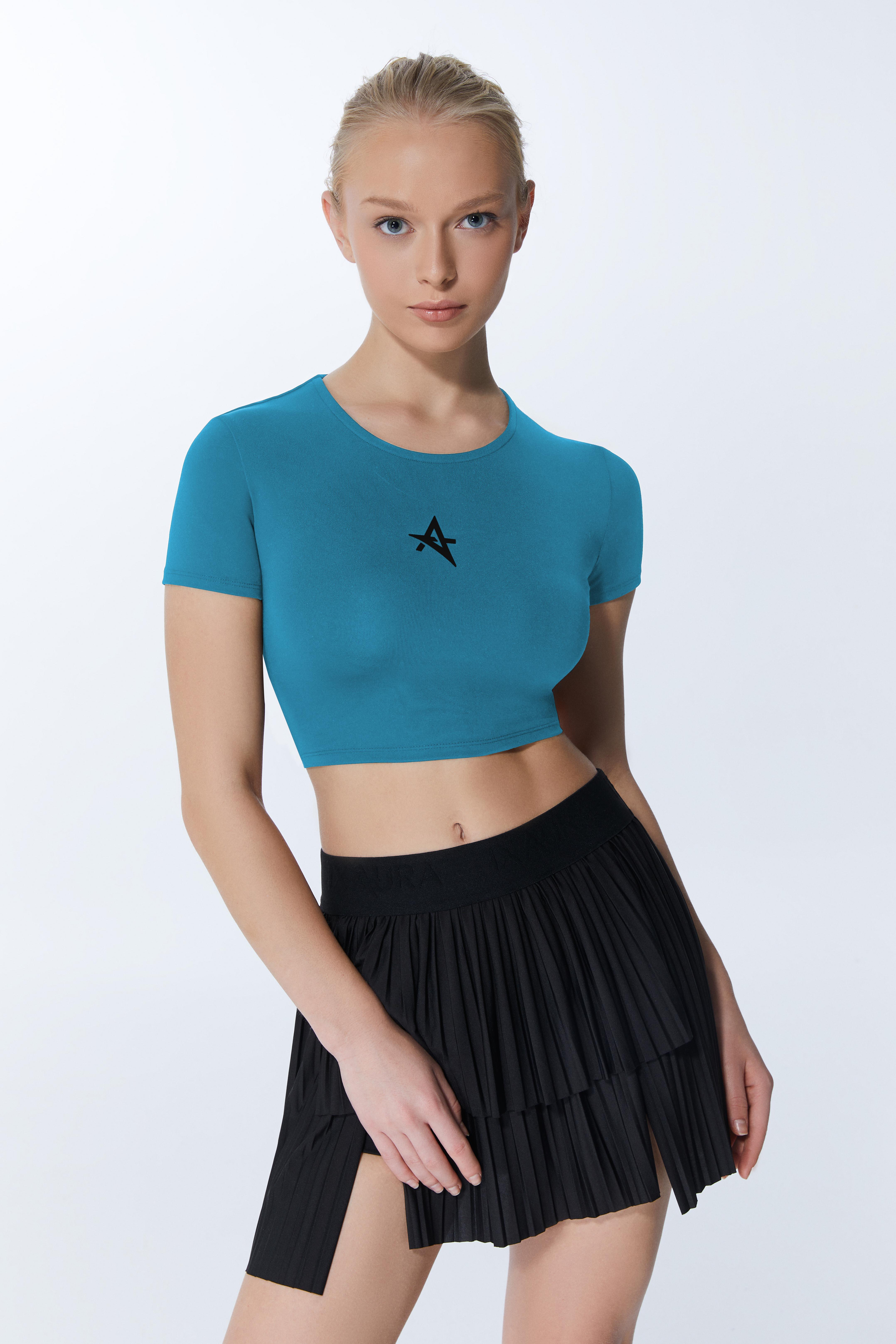 ED2305-08 Valentina Sırt DetayIı Dry Touch Kısa Kollu Tişört Petrol