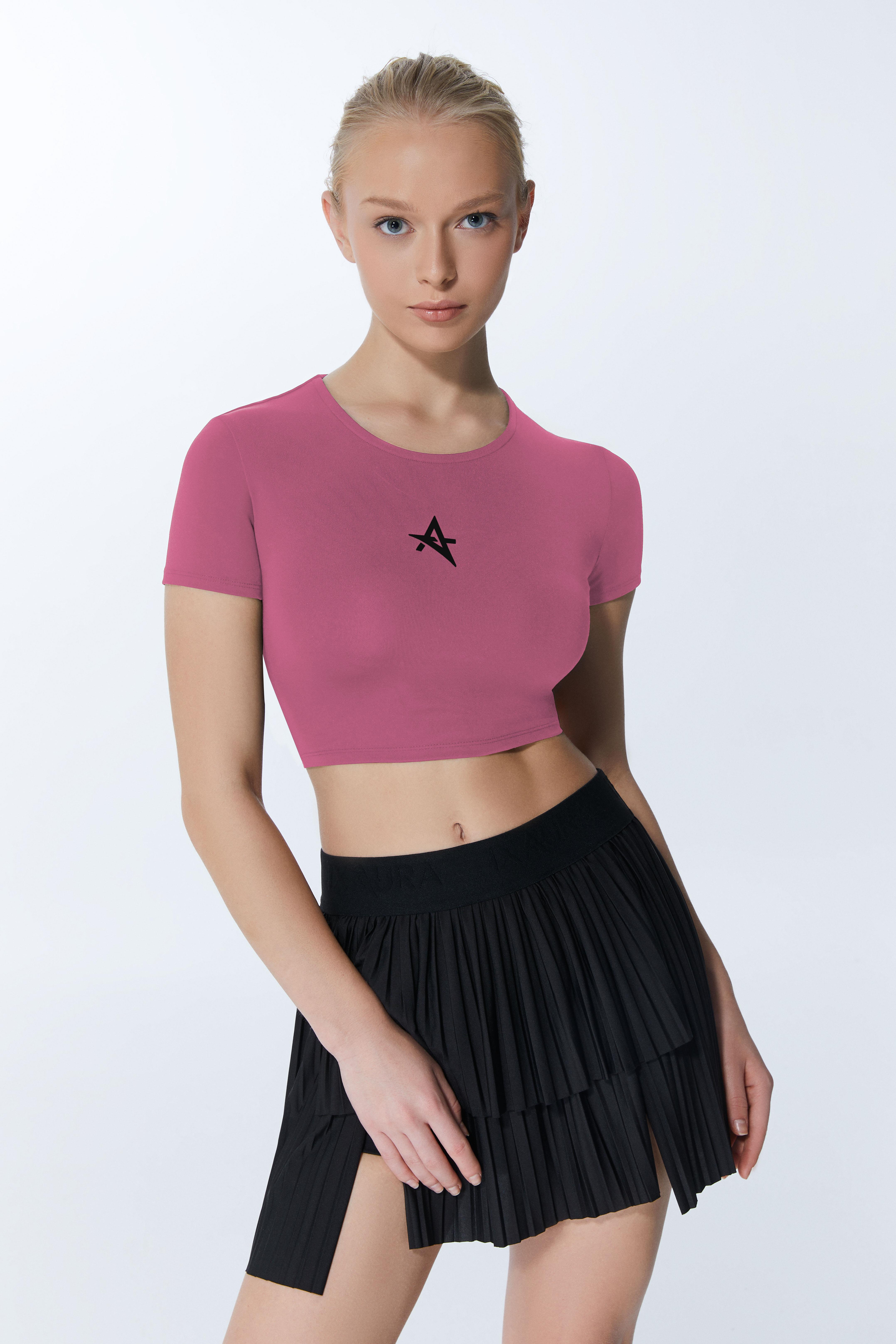 ED2305-09 Valentina Sırt DetayIı Dry Touch Kısa Kollu Tişört Gül Kurusu