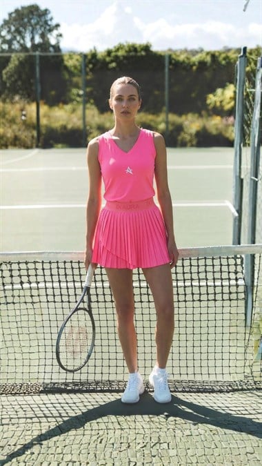 ED 2313-21 Helen Dry-Touch Sporcu Kadın Üst Neon Pembe , Tenis , Koşu , Pilates , Yoga , Fitness