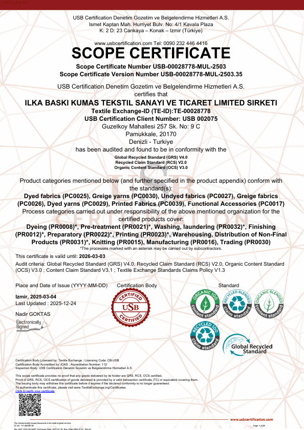 GRS RCS OCS Certificate