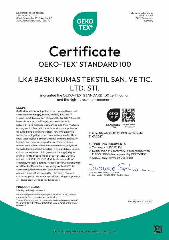 OEKO-TEX Certificate