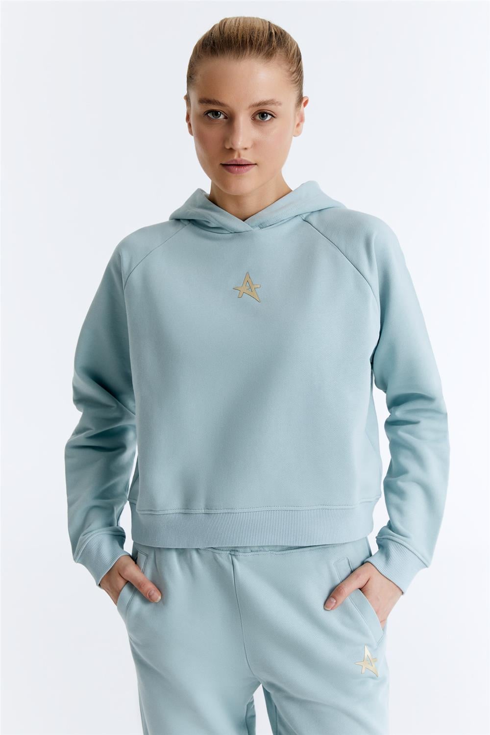 ED7739-06 Coach Kapüşonlu Sweat Su Mavisi